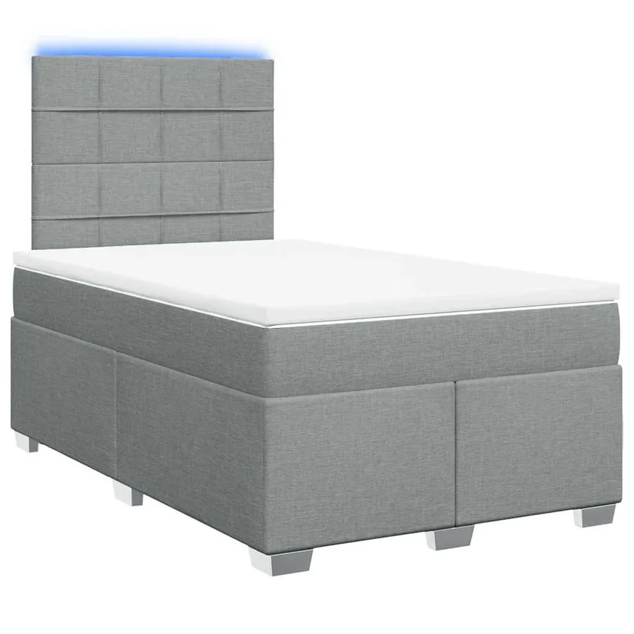 Sommier à lattes de lit avec matelas Gris clair 120x200cm Tissu - 3