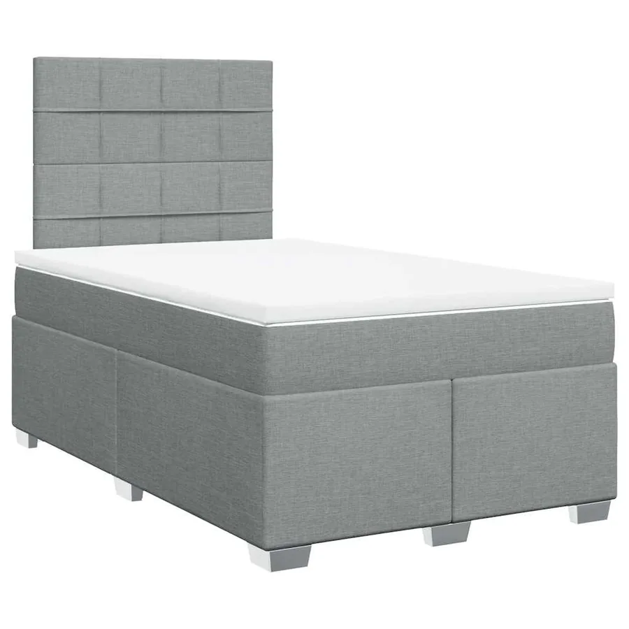 Sommier à lattes de lit avec matelas Gris clair 120x200cm Tissu - 6