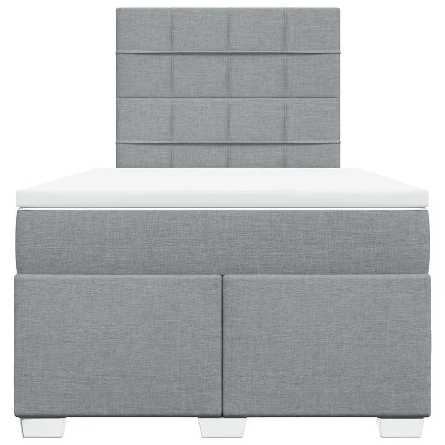 Sommier à lattes de lit avec matelas Gris clair 120x200cm Tissu - 7