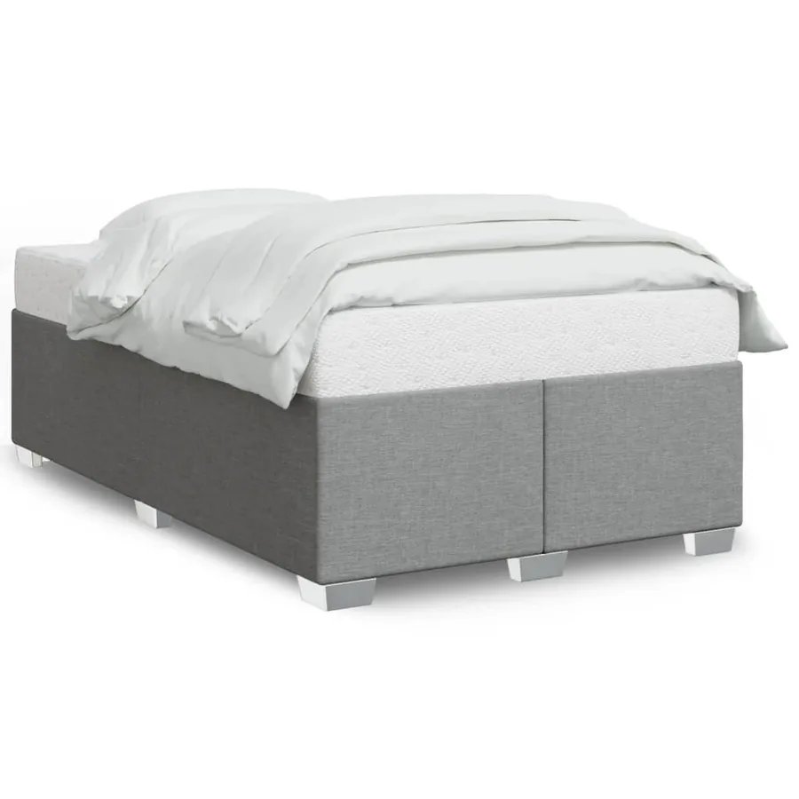 Cadre de lit sans matelas gris clair 120x200 cm tissu - 2