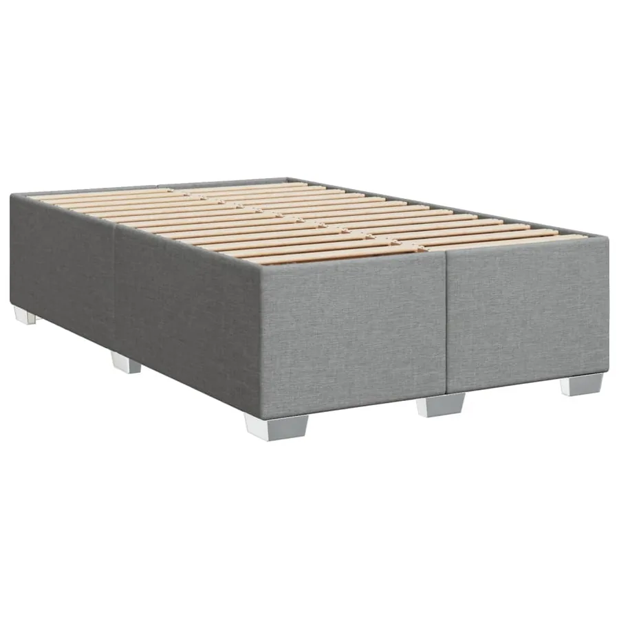 Cadre de lit sans matelas gris clair 120x200 cm tissu - 3