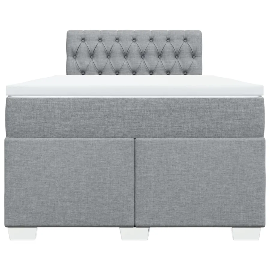 Sommier à lattes de lit avec matelas Gris clair 120x200cm Tissu - 4