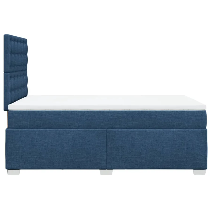 Sommier à lattes de lit avec matelas Bleu 120x200 cm Tissu - 9