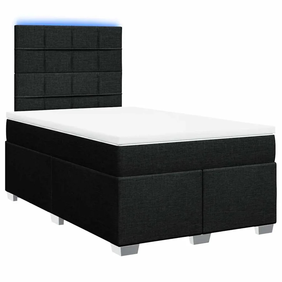 Sommier à lattes de lit avec matelas Noir 120x200 cm Tissu - 3