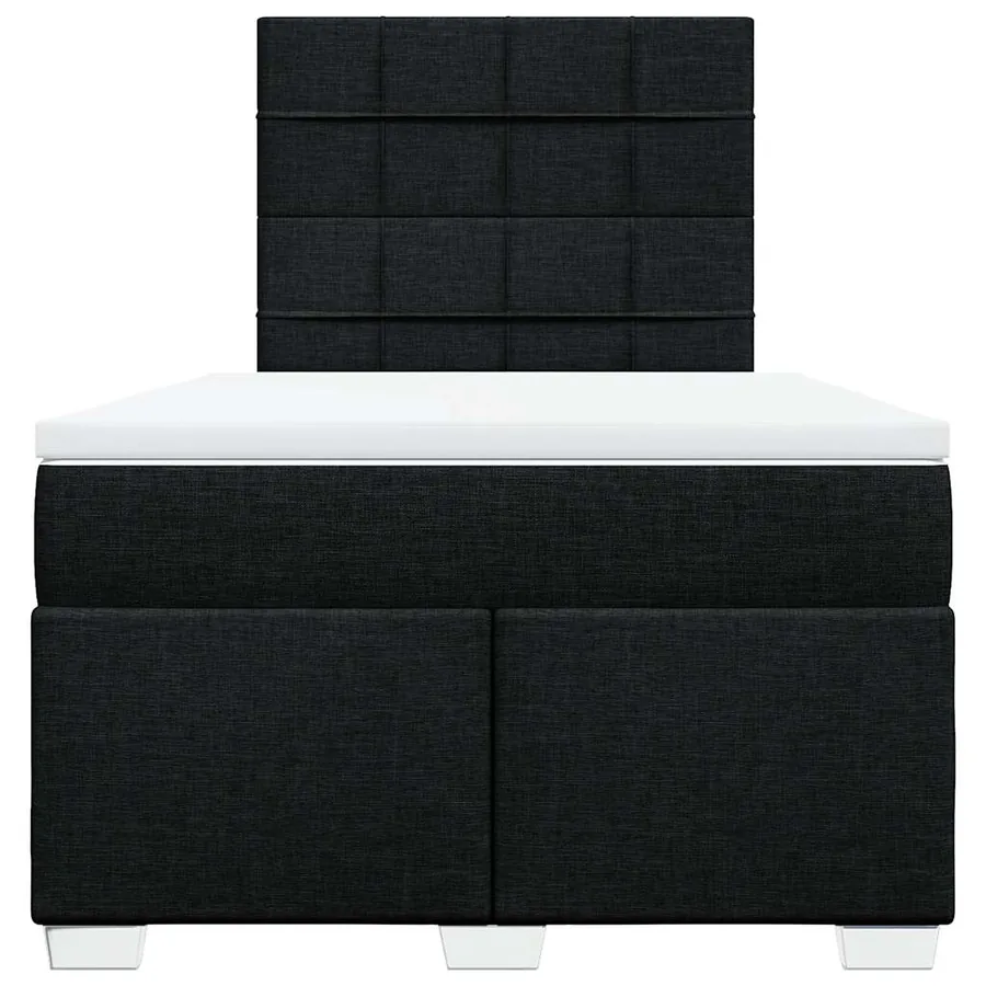 Sommier à lattes de lit avec matelas Noir 120x200 cm Tissu - 7