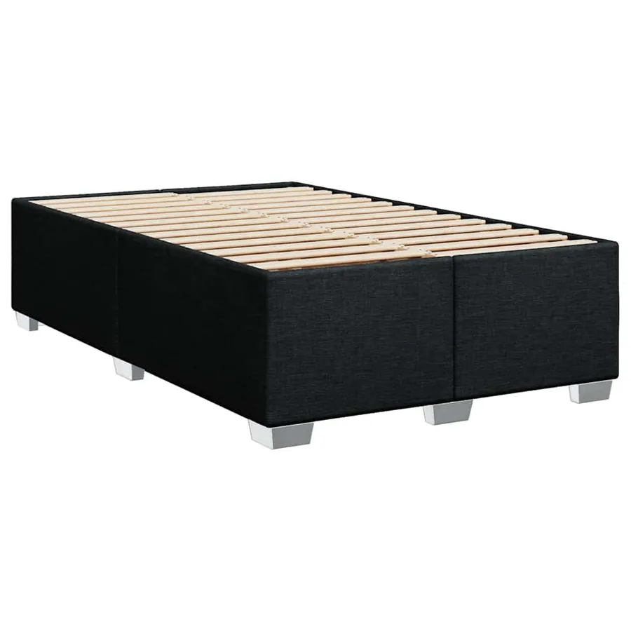 Sommier à lattes de lit avec matelas Noir 120x200 cm Tissu - 9