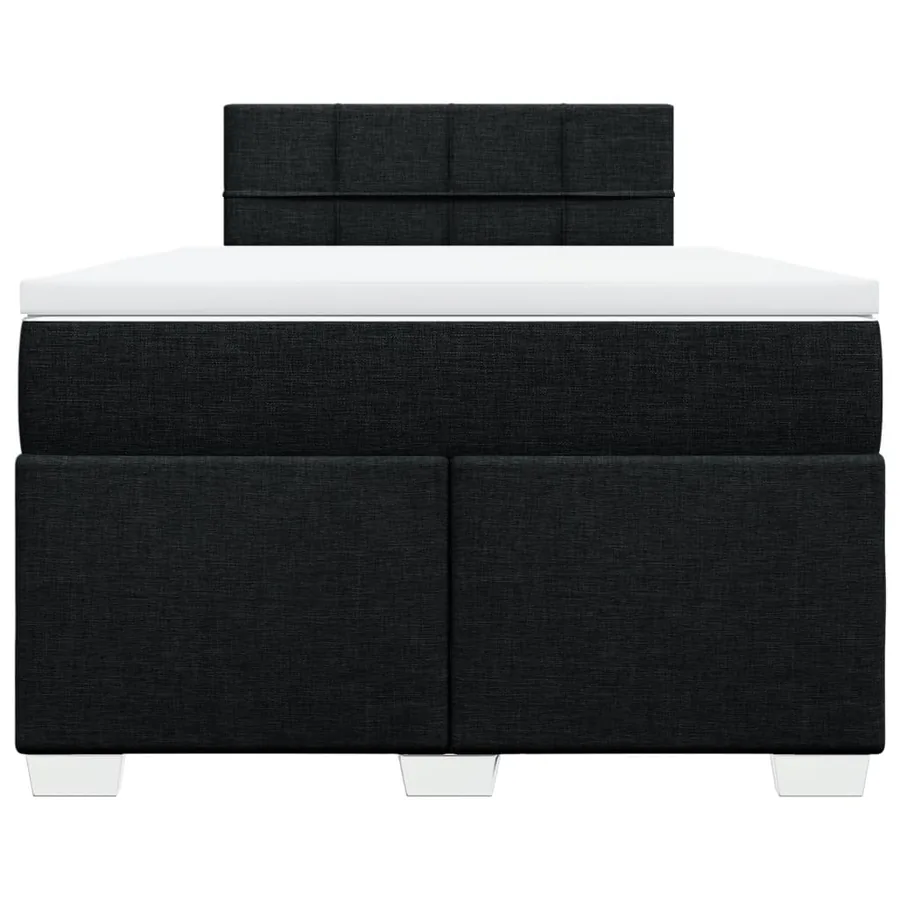Sommier à lattes de lit avec matelas Noir 120x200 cm Tissu - 4