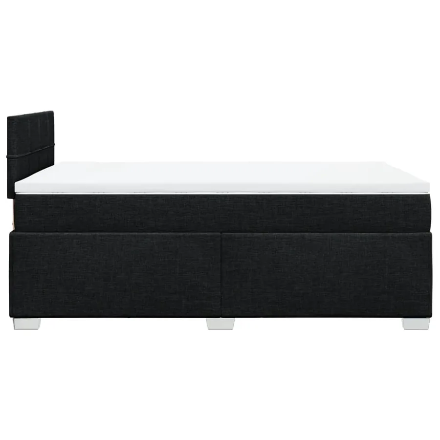 Sommier à lattes de lit avec matelas Noir 120x200 cm Tissu - 5