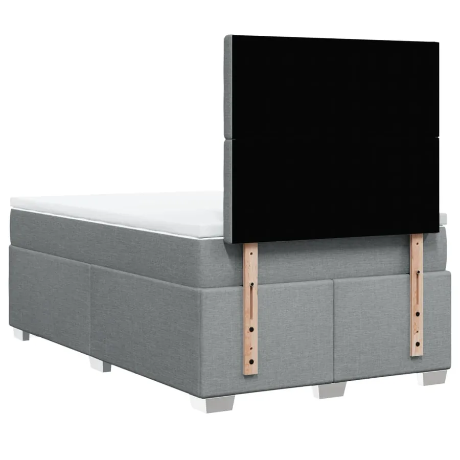 Sommier à lattes de lit avec matelas Gris clair 120x200cm Tissu - 12