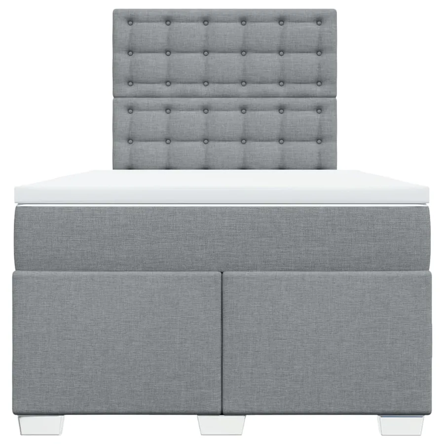 Sommier à lattes de lit avec matelas Gris clair 120x200cm Tissu - 6