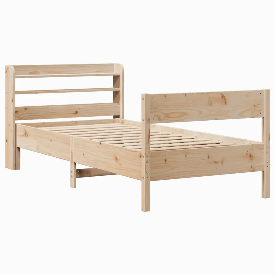 Cadre de lit sans matelas 75x190 cm bois de pin massif - 3