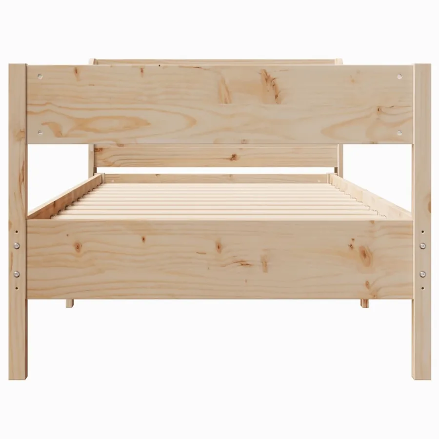 Cadre de lit sans matelas 75x190 cm bois de pin massif - 4