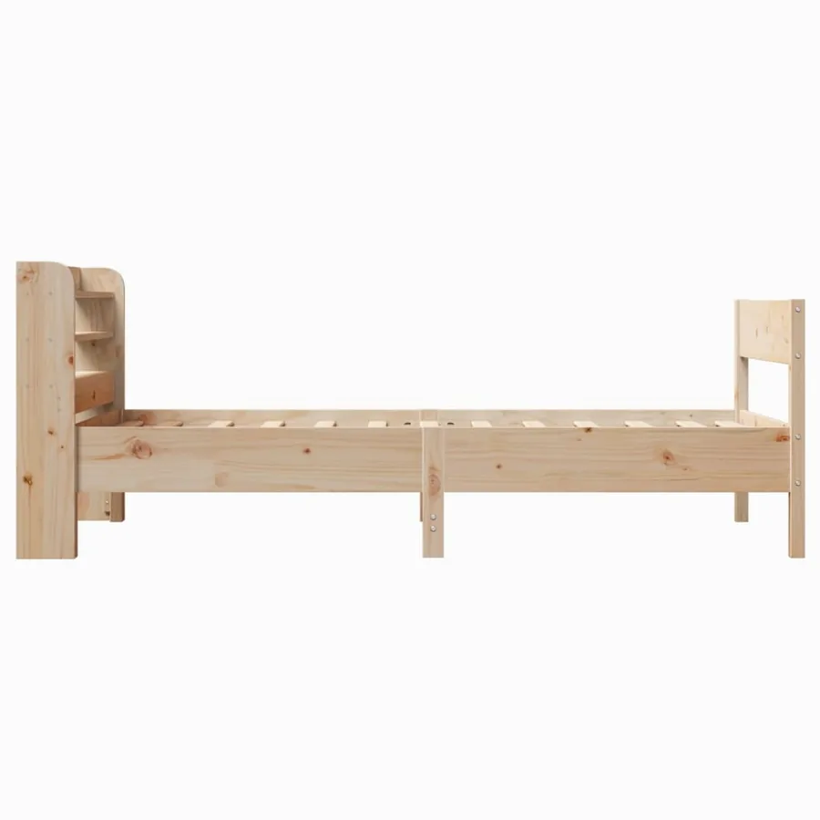 Cadre de lit sans matelas 75x190 cm bois de pin massif - 5