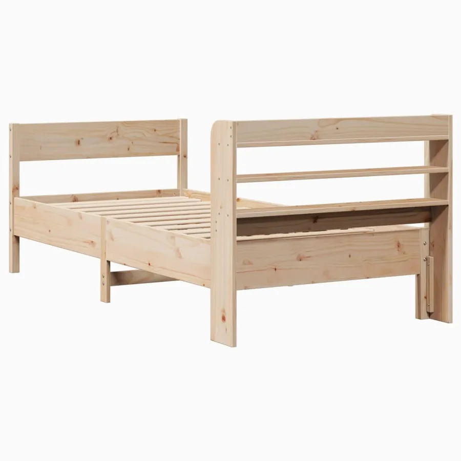 Cadre de lit sans matelas 75x190 cm bois de pin massif - 6