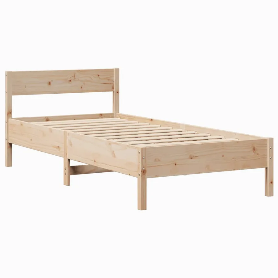 Cadre de lit sans matelas 75x190 cm bois de pin massif - 7
