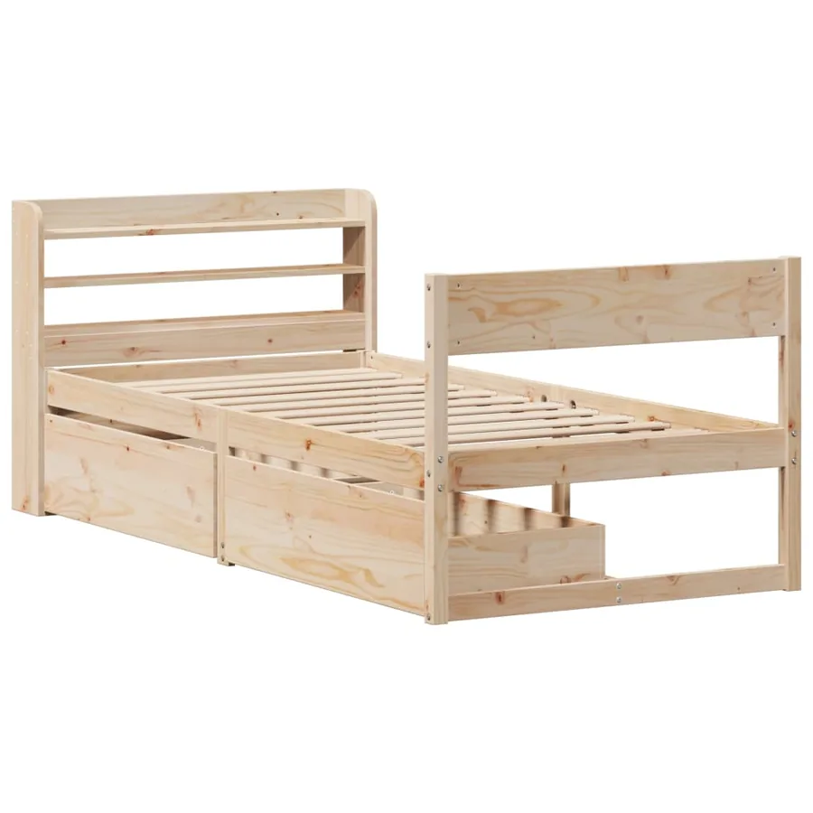 Cadre de lit sans matelas 90x190 cm bois de pin massif - 3