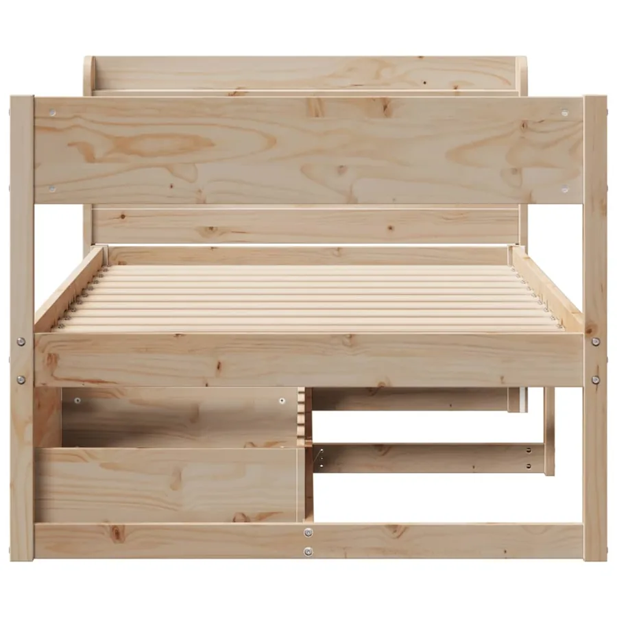 Cadre de lit sans matelas 90x190 cm bois de pin massif - 4
