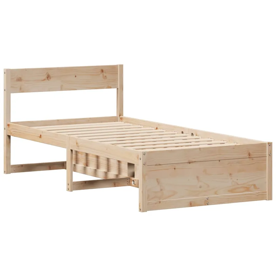 Cadre de lit sans matelas 90x190 cm bois de pin massif - 5