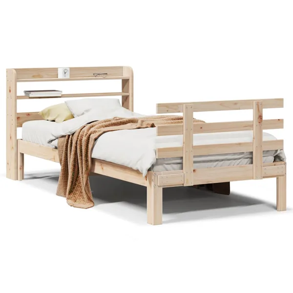 Cadre de lit avec tête de lit sans matelas 75x190 cm
