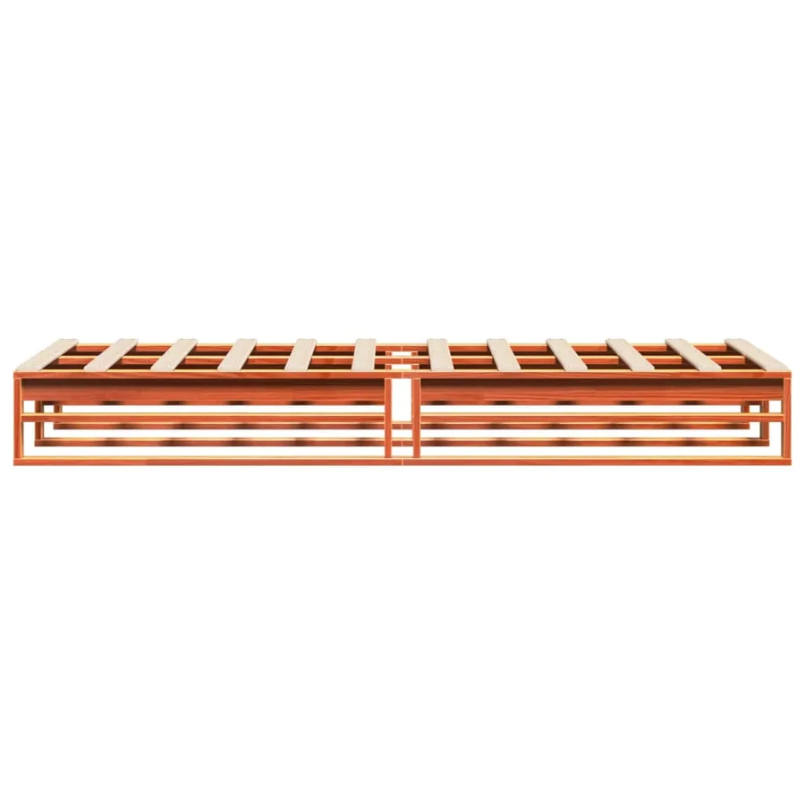 Cadre de lit sans matelas cire marron 75x190 cm bois pin massif - 5
