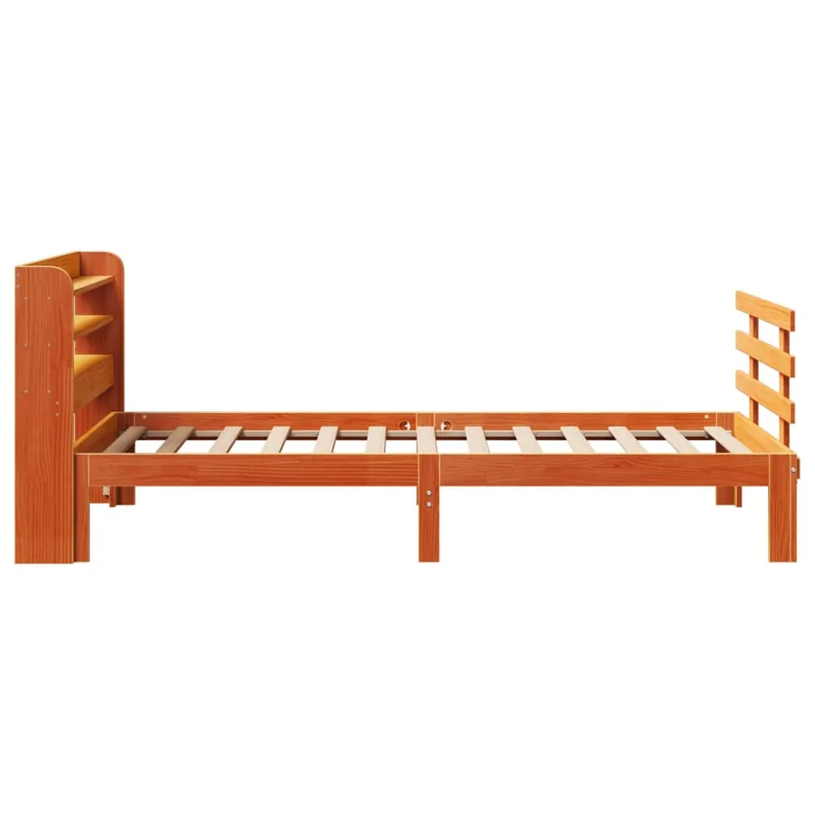 Cadre de lit avec tête de lit sans matelas cire marron 75x190cm - 7