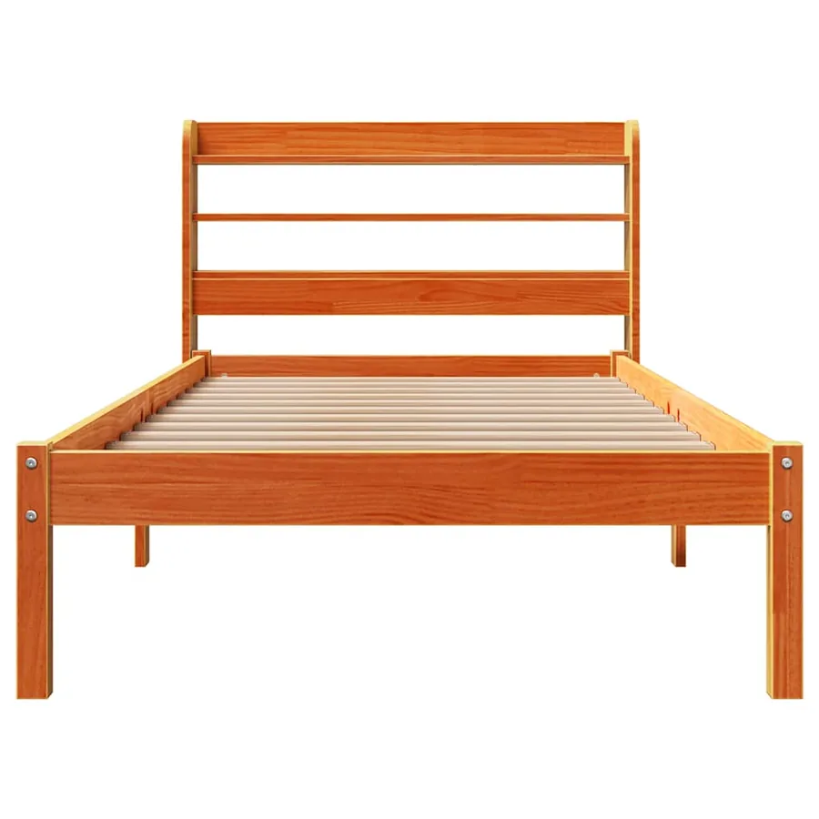 Cadre de lit avec tête de lit sans matelas cire marron 75x190cm - 6