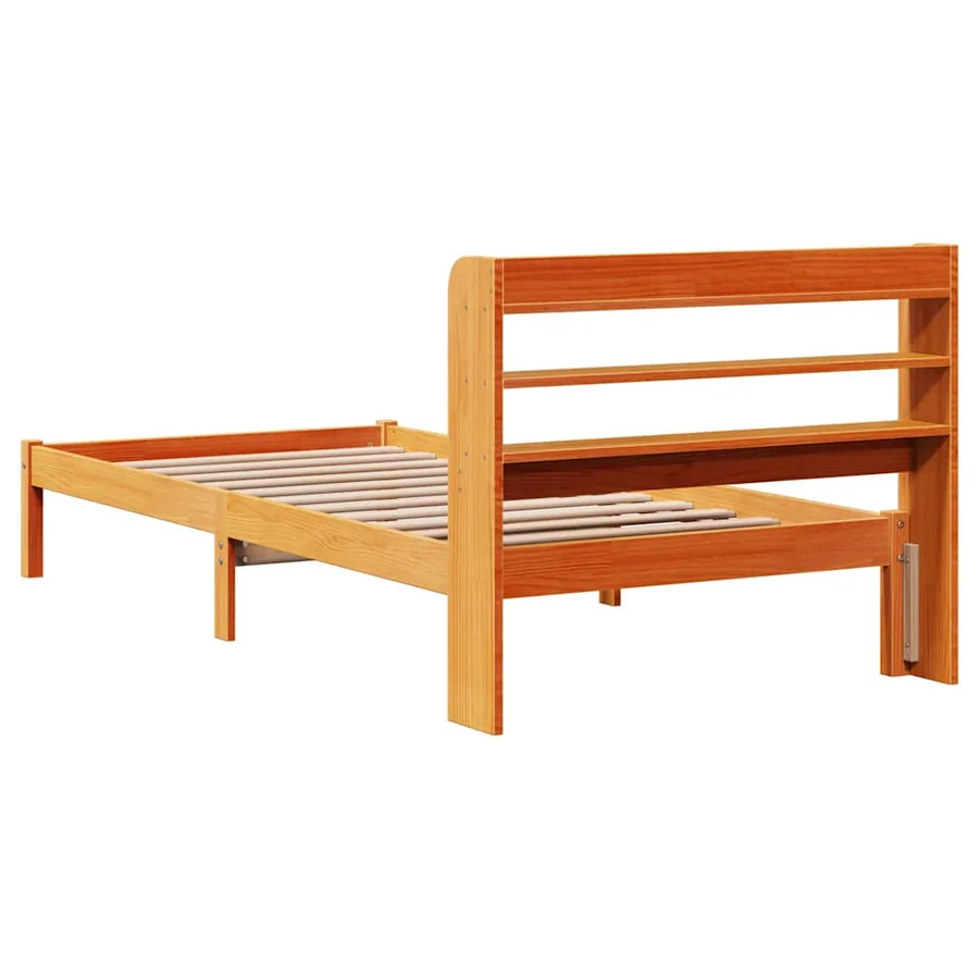 Cadre de lit avec tête de lit sans matelas cire marron 75x190cm - 8