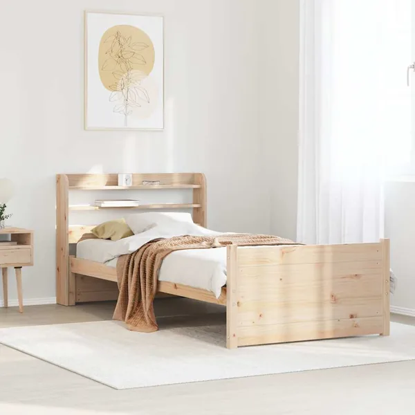 Cadre de lit avec tête de lit sans matelas 75x190 cm