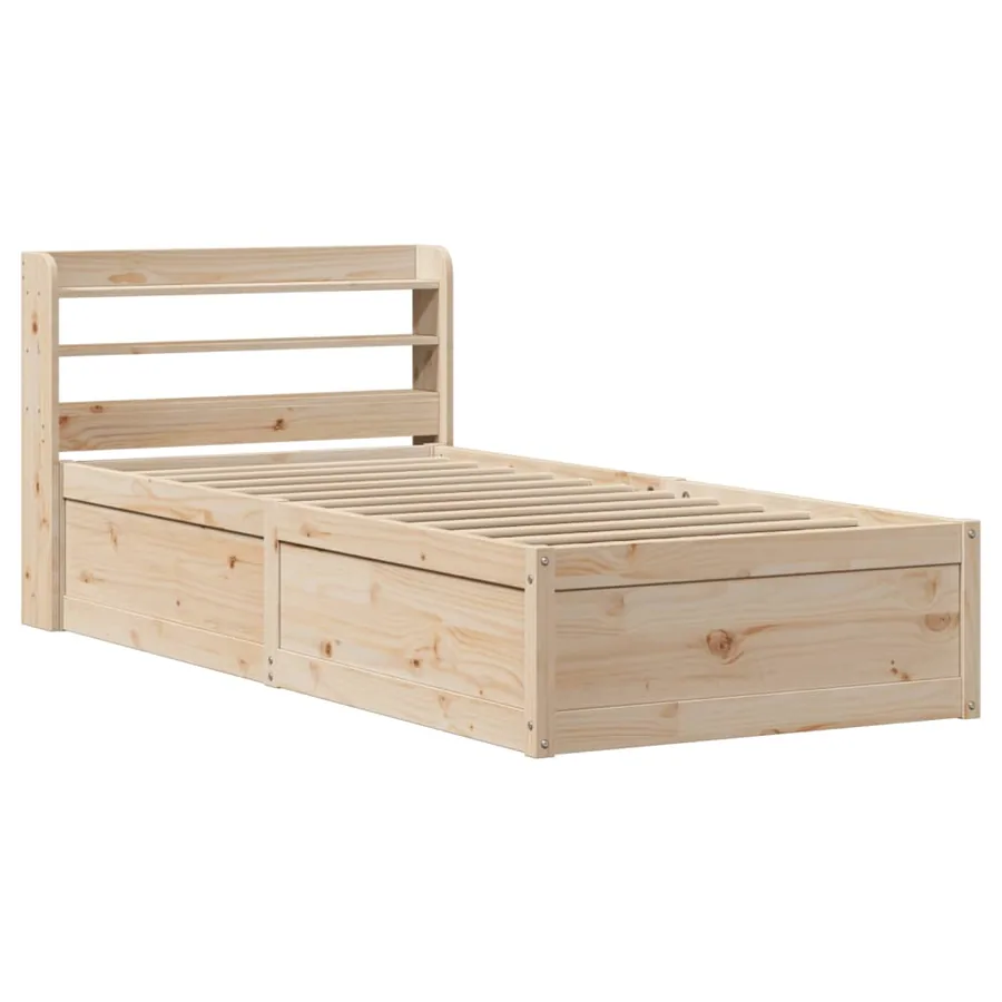 Cadre de lit avec tête de lit 90x200 cm bois de pin massif - 2