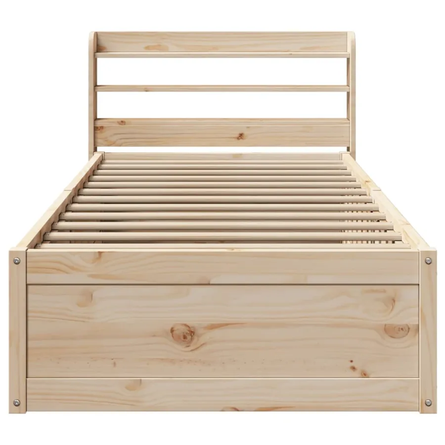 Cadre de lit avec tête de lit 90x200 cm bois de pin massif - 4