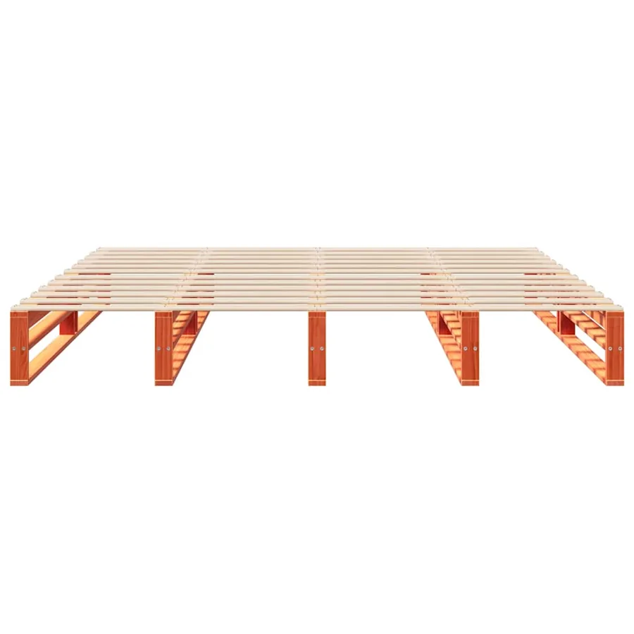 Cadre de lit sans matelas cire marron 180x200cm bois pin massif - 4