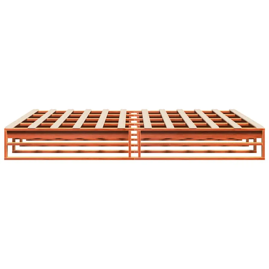 Cadre de lit sans matelas cire marron 180x200cm bois pin massif - 5