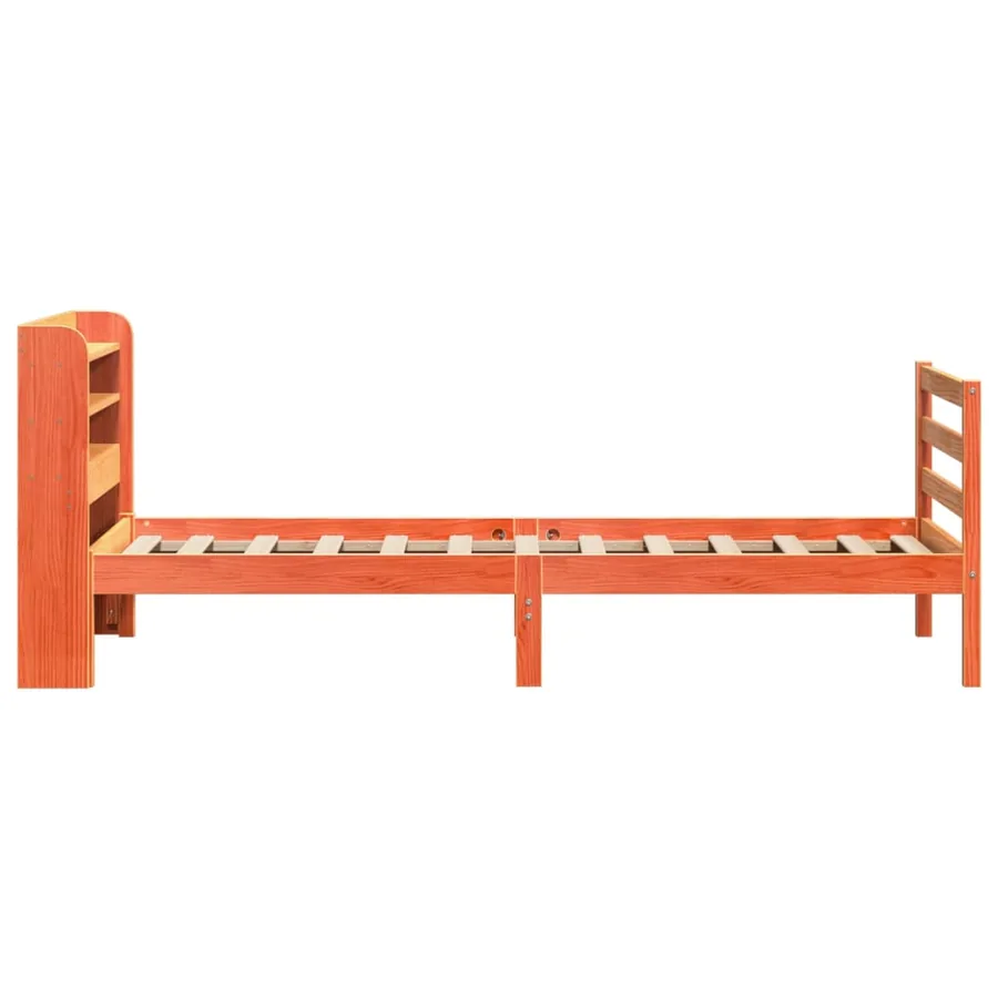 Cadre de lit sans matelas cire marron 75x190 cm bois pin massif - 7