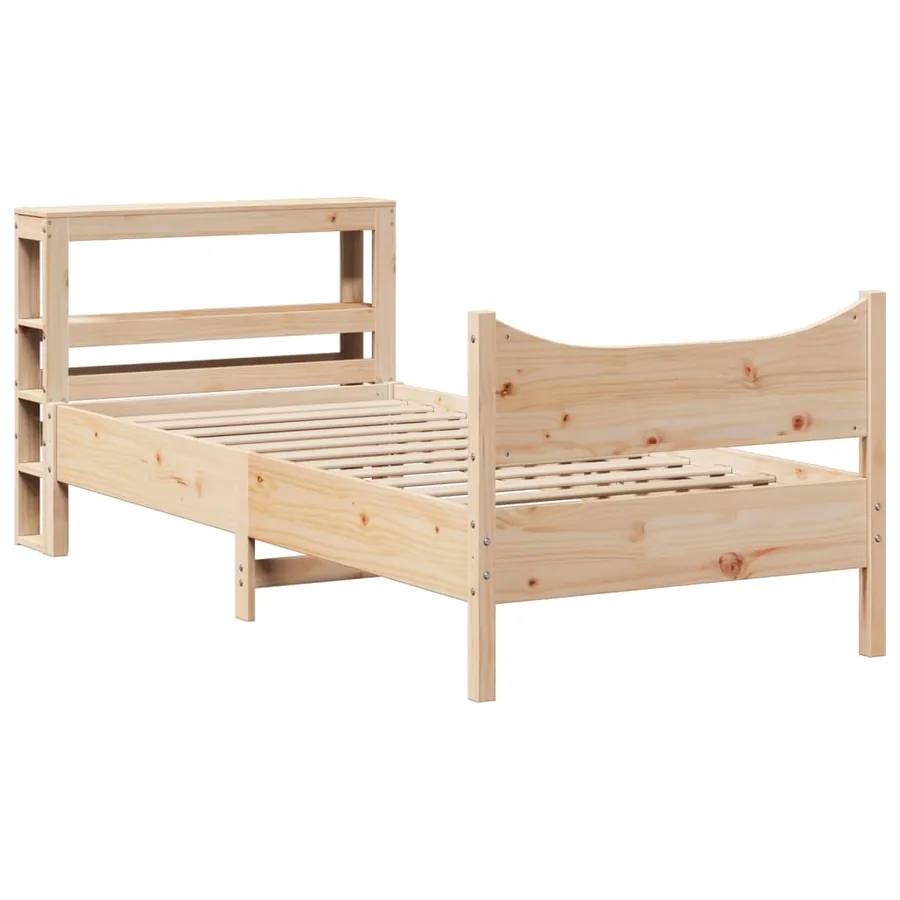 Cadre de lit avec tête de lit 75x190 cm bois de pin massif - 2