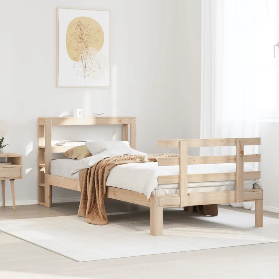 Cadre de lit avec tête de lit sans matelas 75x190 cm