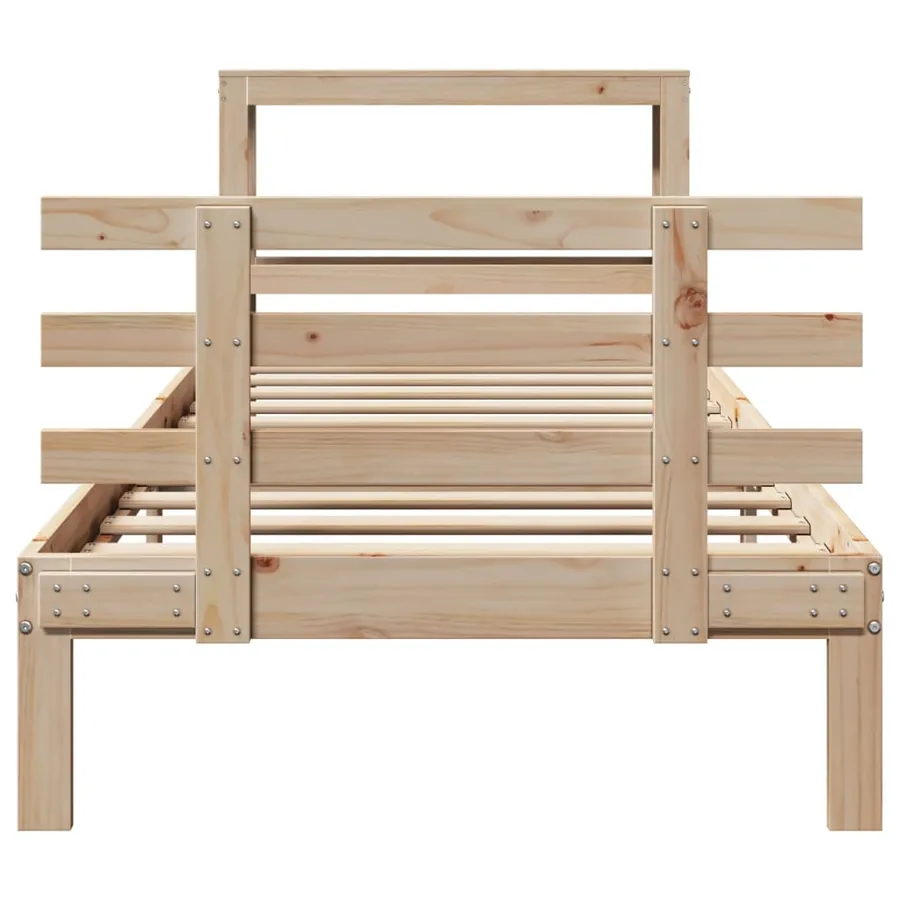Cadre de lit avec tête de lit sans matelas 75x190 cm - 4