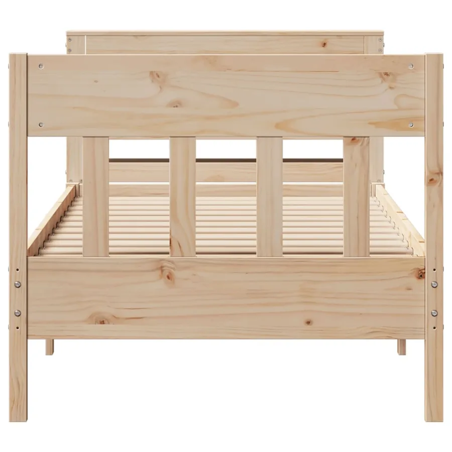 Cadre de lit sans matelas 75x190 cm bois de pin massif - 4