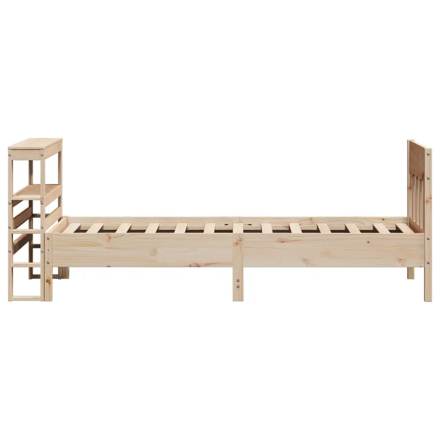 Cadre de lit sans matelas 75x190 cm bois de pin massif - 5