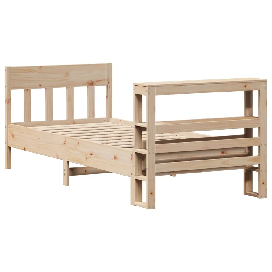 Cadre de lit sans matelas 75x190 cm bois de pin massif - 6