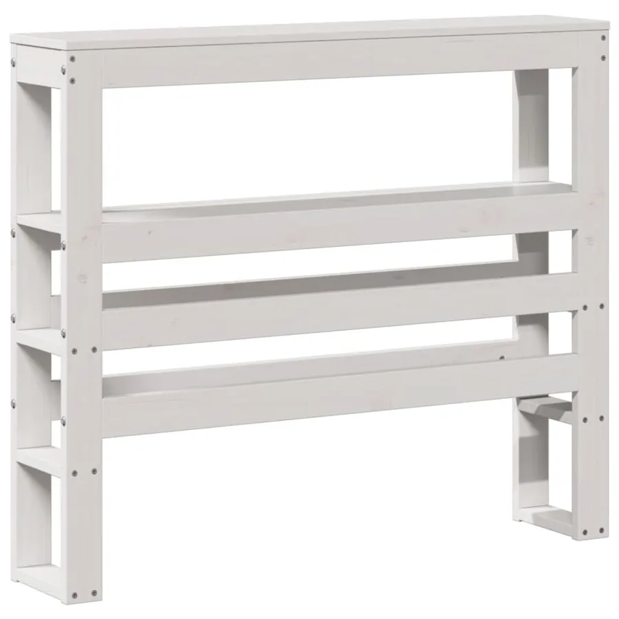 Cadre de lit sans matelas blanc 75x190 cm bois de pin massif - 6