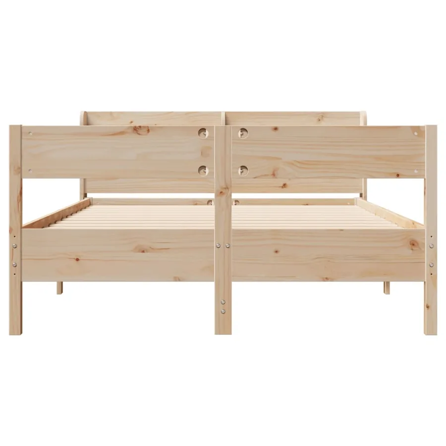 Cadre de lit sans matelas 150x200 cm bois de pin massif - 4