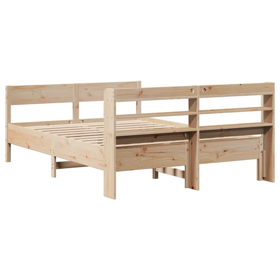 Cadre de lit sans matelas 150x200 cm bois de pin massif - 6