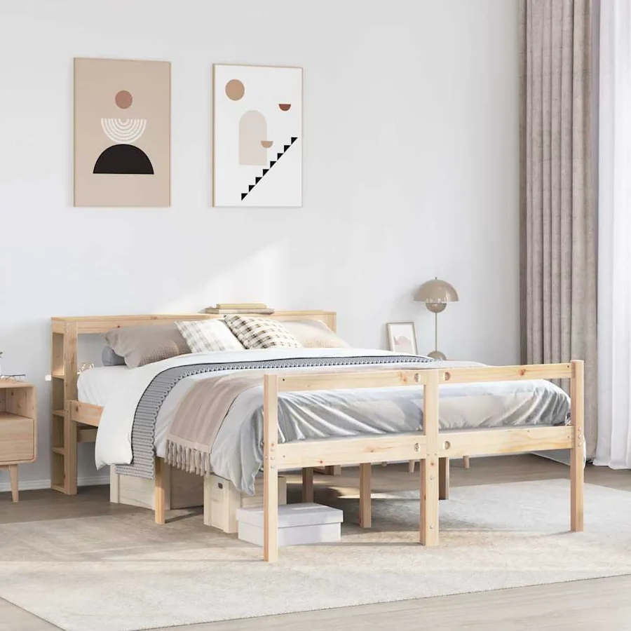 Lit pour personne âgée avec tête de lit sans matelas 160x200 cm
