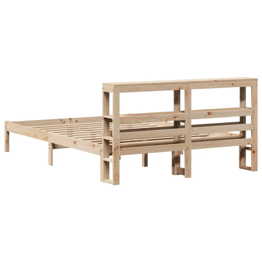 Cadre de lit sans matelas 160x200 cm bois massif de pin - 6