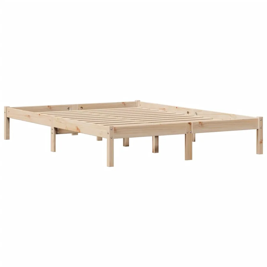 Cadre de lit sans matelas 160x200 cm bois massif de pin - 7