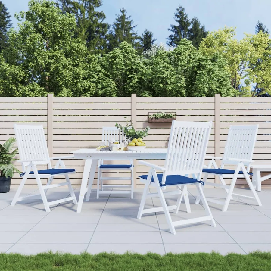 Coussins de chaise de jardin lot de 4 bleu royal 50x50x4 cm