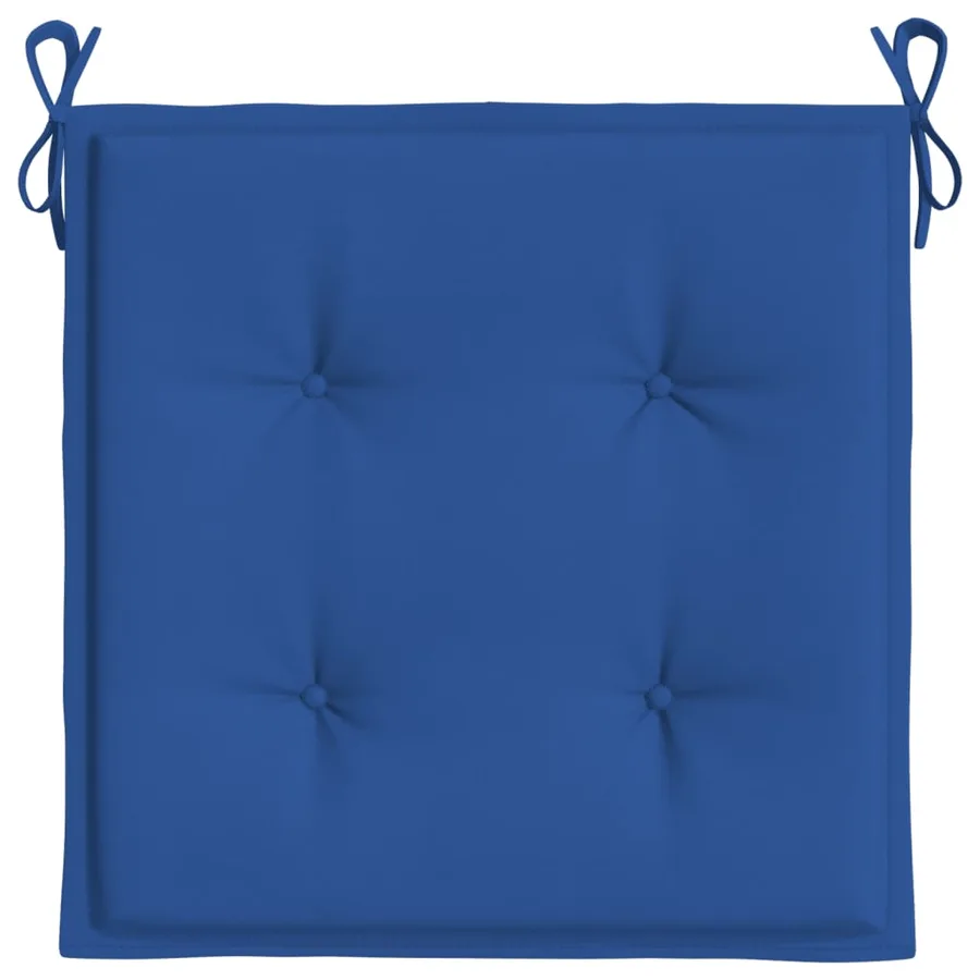 Coussins de chaise de jardin lot de 4 bleu royal 50x50x4 cm - 6