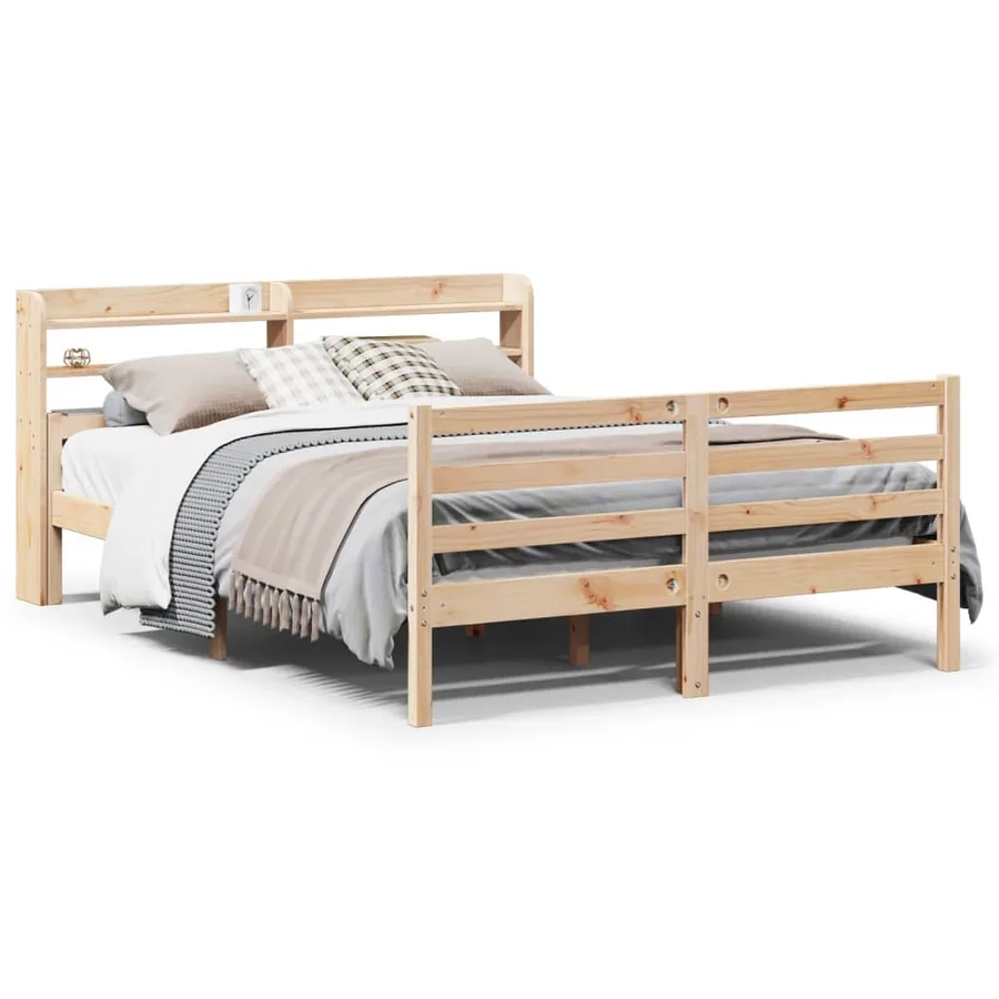 Cadre de lit et tête de lit sans matelas 135x190 cm - 2