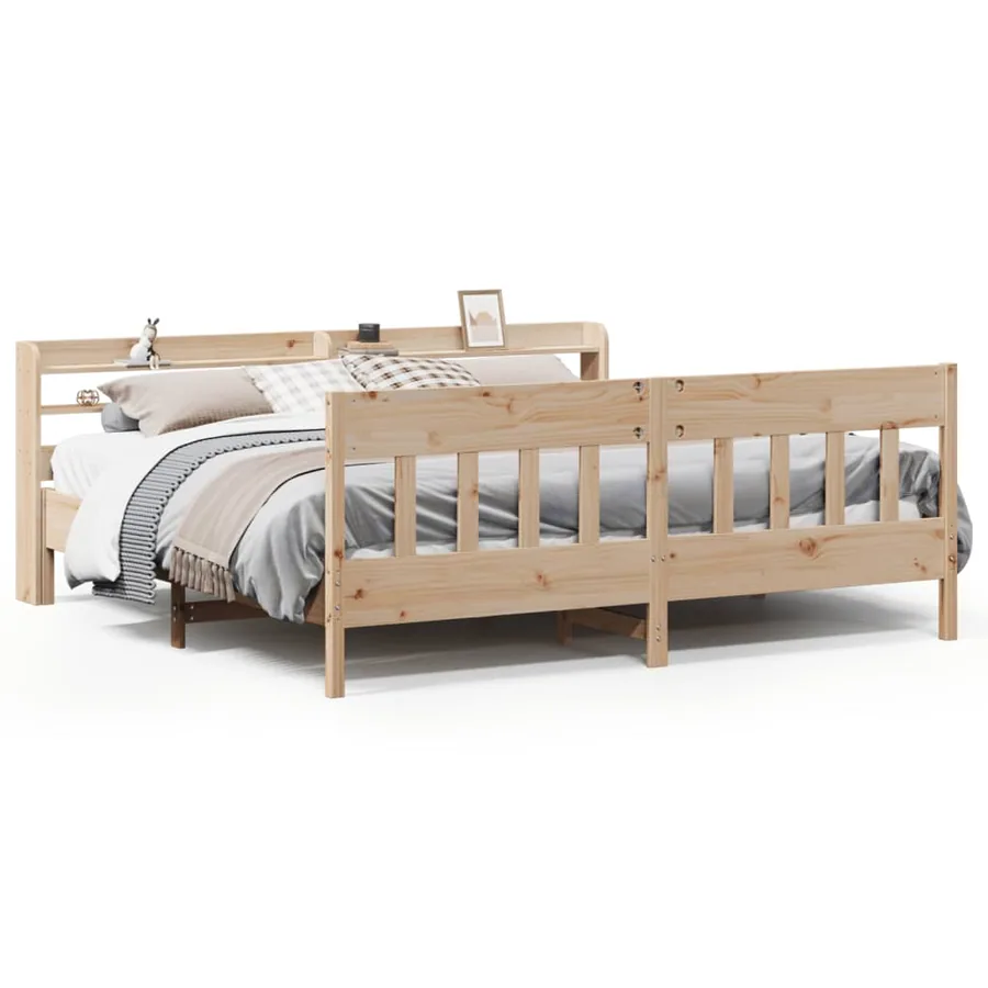 Cadre de lit sans matelas 200x200 cm bois massif de pin - 2