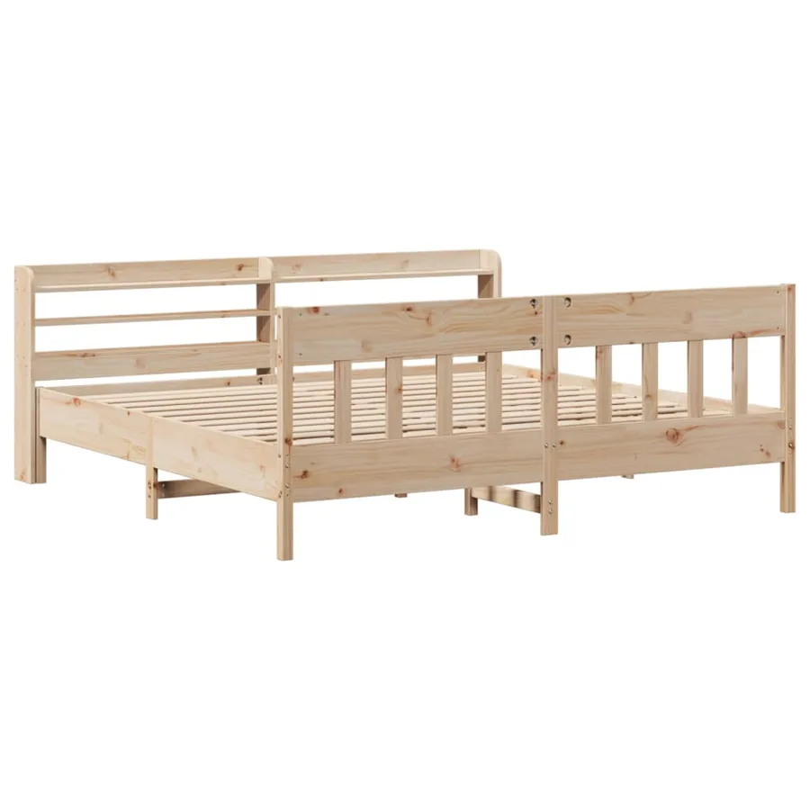 Cadre de lit sans matelas 200x200 cm bois massif de pin - 3